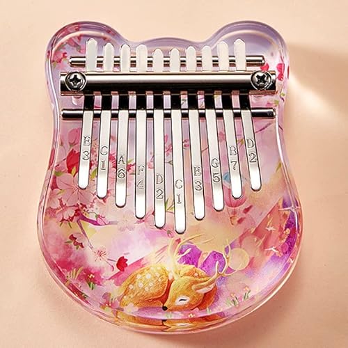 EIERFSKIOT 10-Tasten-Kalimba-Daumenklavier mit Stimmhämmern und Aufklebern für Kinder, Anfänger (Color : C) von EIERFSKIOT