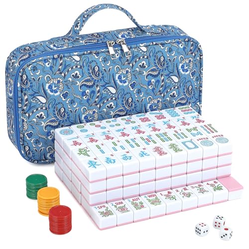 Pink American Mahjong Set 166 Mahjong Fliesen 3,6 cm American Mahjong Spielset mit blau bedruckter und hochwertiger Blumen-Tragetasche Pink American Mahjong Set 166 Mahjong Fliesen 3,6 cm American Mahjong Spielset mit blau bedruckter und hochwertiger Blumen-Tragetasche von EIMEET