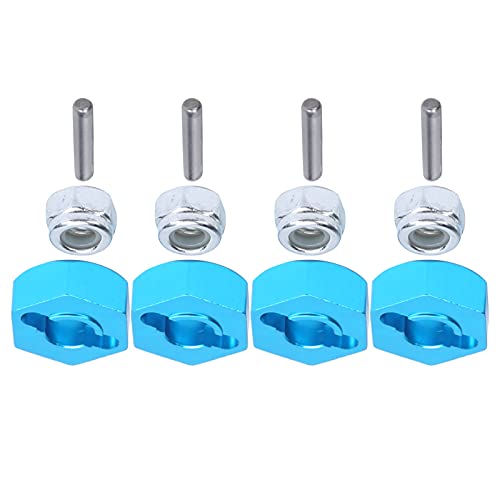 EIMSOAH 4pcs Hex -Kombinationen, 12 -mm -Aluminiumlegierungblau -RC -RC -Radnaben mit Anti -Schlupfmuttern für Fernbedienungsauto -Upgrade von EIMSOAH