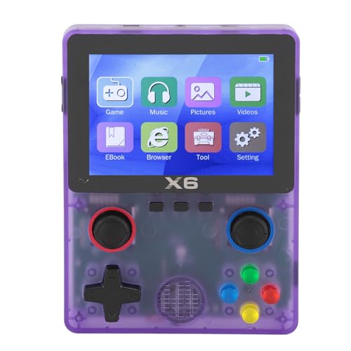 EIMSOAH Handheld -Spielekonsole, 32G -Speicherkarte Retro -Gaming -Konsole, Unterstützte 11 Emulatoren 3,5 -Zoll -IPS -Bildschirm Tragbare Spielekonsole mit 2000 -mAh (Transparent lila) von EIMSOAH