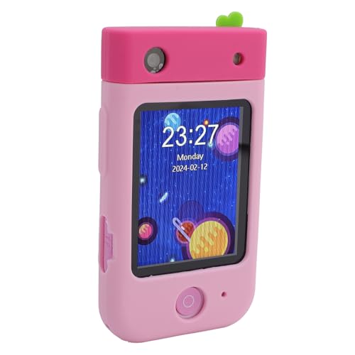 EIMSOAH -Smartphone-Spielzeug, 2,8-Zoll-Touchscreen, 180°-Flip-Kamera, Kleinkind-Telefon, 1080P-Video, Tragbares Lernspielzeug mit Musik-Player für Mädchen und Jungen (Kaninchenrosa) von EIMSOAH