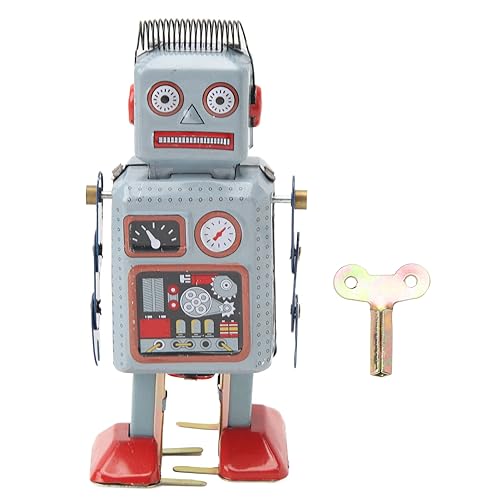 EIMSOAH Vintage-Roboterspielzeug Zum Aufziehen, Gehendes Vintage-Spielzeug mit Uhrwerk, „Lost In Space“-Roboter, Retro-Spielzeug aus Weißblech für Foto-Requisite, Dekoration, Geschenk, von EIMSOAH