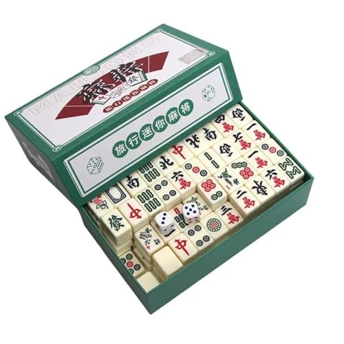 EIMZU Mini Mahjong Set - Traditionelles Chinesisches Brettspiel Mit 144 Steinen - Tragbarer Tabletop Spielset von EIMZU
