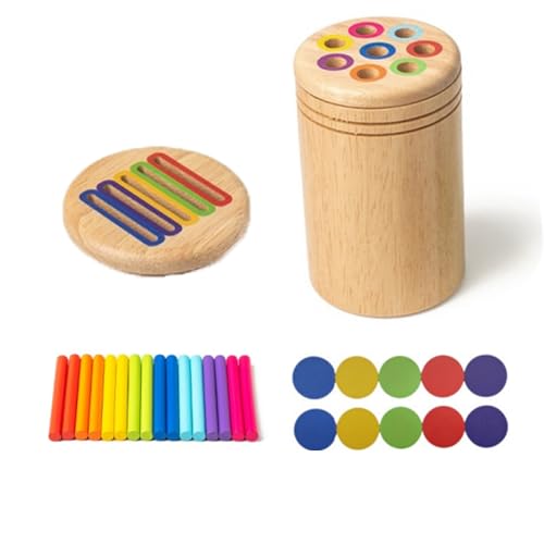 EIMZU Montessori Spielzeug ab 1 2 3 Jahr, Kinder Montessori Spielzeug ab 1 2 3 Jahre Jungen Mädchen, Sensorik Spielzeug Holz Sortier und Stapelspielzeug Holzspielzeug Steckspiel von EIMZU