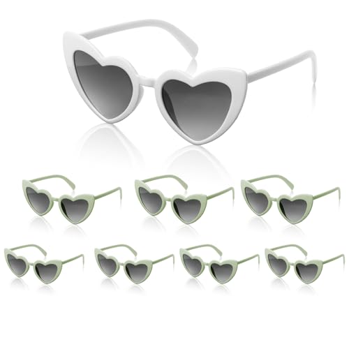 EIOAUY Gastgeschenke für Junggesellinnenabschiede, 8 Paar herzförmige Sonnenbrillen, Hochzeits-Party-Dekorationen, Geschenke für Damen und Mädchen, Weiß, Salbeigrün, middle EIOAUY Gastgeschenke für Junggesellinnenabschiede, 8 Paar herzförmige Sonnenbrillen, Hochzeits-Party-Dekorationen, Geschenke für Damen und Mädchen, Weiß, Salbeigrün, middle von EIOAUY