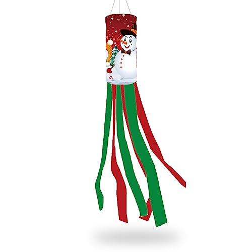 EIOLWJIEO 100 cm Outdoor Weihnachten Windsack Leichte Wind Hängende Flagge Festival Feiern Partys Home Balkon Dekorationen, Typ 2 von EIOLWJIEO