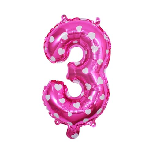 EIOLWJIEO Weit verbreitete Anwendung: Folienballons für Briefe, Geburtstagsfeiern, Hochzeitsdekorationen, Aluminiumlegierung, langlebig und zuverlässig, einfach, Rosa,3, 16 Zoll von EIOLWJIEO