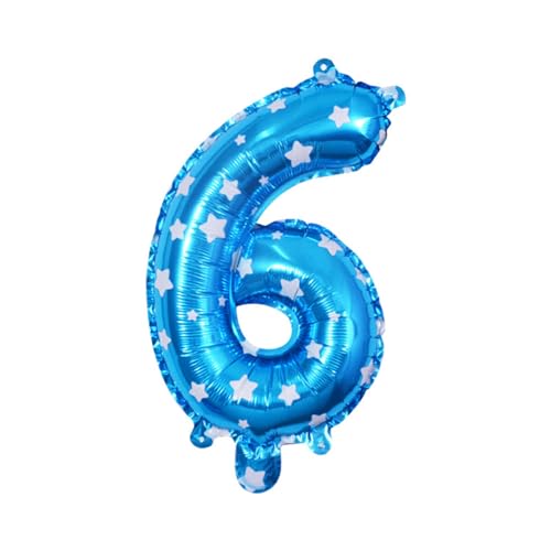 EIOLWJIEO Zahlen Folienballon für alles Gute zum Geburtstag, Ballon Dekoration, Zahlen Folienballon für Hochzeitsdekoration, vielfältige Einsatzmöglichkeiten, 6 Blau, 16 Zoll von EIOLWJIEO