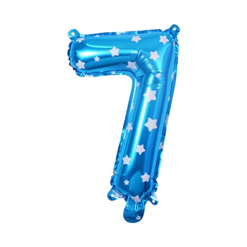 EIOLWJIEO Zahlen Folienballon für alles Gute zum Geburtstag, Ballon Dekoration, Zahlen Folienballon für Hochzeitsdekoration, vielfältige Einsatzmöglichkeiten, 7 Blau, 16 Zoll von EIOLWJIEO