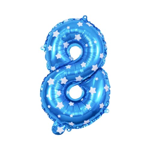 EIOLWJIEO Zahlen Folienballon für alles Gute zum Geburtstag, Ballon Dekoration, Zahlen Folienballon für Hochzeitsdekoration, vielfältige Einsatzmöglichkeiten, 8 Blau, 16 Zoll von EIOLWJIEO