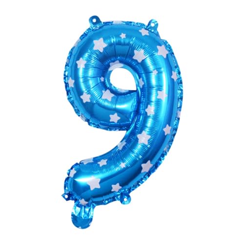 EIOLWJIEO Zahlen Folienballon für alles Gute zum Geburtstag, Ballon Dekoration, Zahlen Folienballon für Hochzeitsdekoration, vielfältige Einsatzmöglichkeiten, 9 Blau, 16 Zoll von EIOLWJIEO