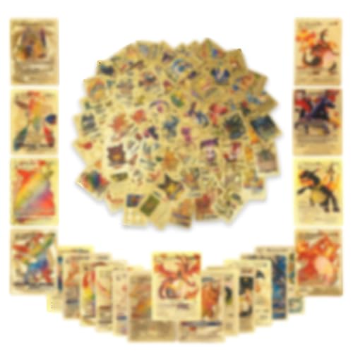 EIROVYA 55 Stück Sammelkartenspiel Verschiedene Karten Schwarz Gold Seltene Karten Set, Keine Duplikate Karikaturen Comics Sammelkarten Kartenspiele（B） von EIROVYA