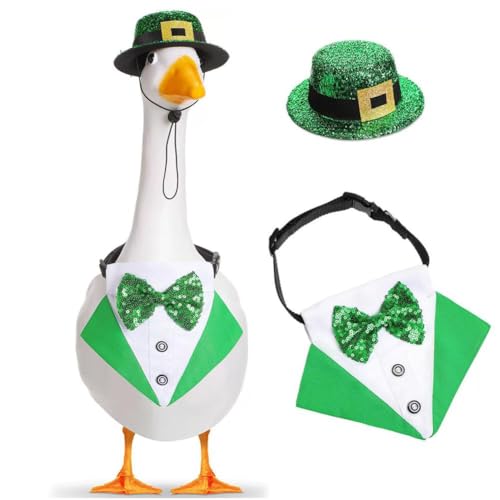 EIRZNGXQ Osterhasen-Gans-Outfit, Gans-Outfit, Veranda-Gans-Outfits mit Glitzer-Geburtstagshut, Osterveranda-Gans-Outfits für Innenhof, Rasen-Dekor (Farbform D, 1 Set) von EIRZNGXQ