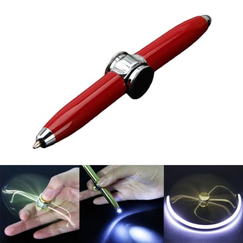 EIRZNGXQ Spinning Pen mit LED-Licht, Fidget Spinner Schreibwerkzeug, Praktischer Beleuchteter Kugelschreiber zum Schreiben im Dunkeln von EIRZNGXQ