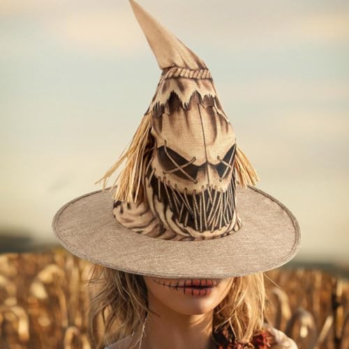 EIRZNGXQ Vogelscheuchenhut, Halloween, Hexenhut, Cosplay, Kostümzubehör, Bauernhut, Kostümzubehör, Halloween, Cosplay EIRZNGXQ Vogelscheuchenhut, Halloween, Hexenhut, Cosplay, Kostümzubehör, Bauernhut, Kostümzubehör, Halloween, Cosplay von EIRZNGXQ