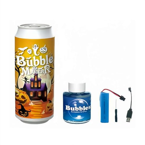 Halloween-Blase, gruselige Soundeffekte, Lichter, Blasen, automatisches Blasen-Spielzeug für Kinder, Sommer, Outdoor, Party, Hochzeit (Orange) von EIRZNGXQ