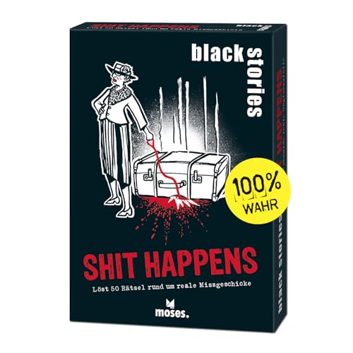 Moses. Black Stories Shit Happens - 50 Rätsel rund um Reale Missgeschicke, Krimi Kartenspiel mit Spielvariante und Punktechips, Rätselspiel für Jugendliche und Erwachsene Moses. Black Stories Shit Happens - 50 Rätsel rund um Reale Missgeschicke, Krimi Kartenspiel mit Spielvariante und Punktechips, Rätselspiel für Jugendliche und Erwachsene von moses