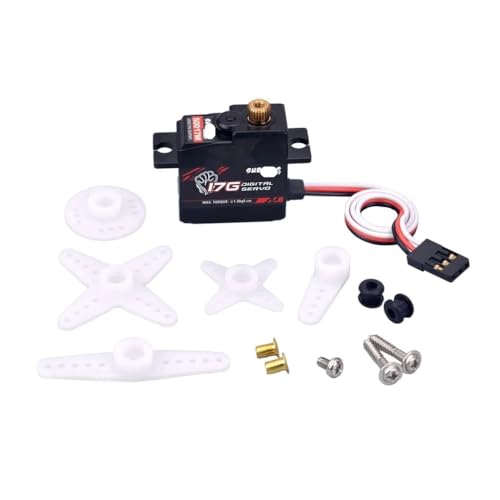 EJRNPWRF Surpasshobby Digital 9 G, 17 G, 25 G, 6 kg, 9 kg, 15 kg, 20 kg, Metallgetriebe-Servo für 1/10, 1/8 RC Auto, Boot, Flugzeug, Roboter (17 g, S0017M) von EJRNPWRF