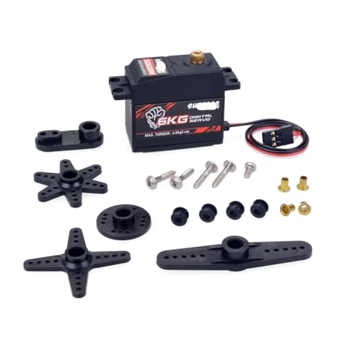 EJRNPWRF Surpasshobby Digital 9 G, 17 G, 25 G, 6 kg, 9 kg, 15 kg, 20 kg, Metallgetriebe-Servo für 1/10, 1/8 RC Auto, Boot, Flugzeug, Roboter (6 kg, S0600M) von EJRNPWRF