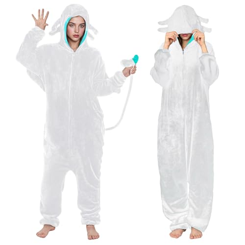 EJWCIG Drachen-Einteiler, Halloween-Cosplay-Kostüm, Drachen-Einteiler, Kostüm für Erwachsene, Damen, Herren, Teenager, Weihnachtspyjama, Weiss/opulenter Garten, X-Large EJWCIG Drachen-Einteiler, Halloween-Cosplay-Kostüm, Drachen-Einteiler, Kostüm für Erwachsene, Damen, Herren, Teenager, Weihnachtspyjama, Weiss/opulenter Garten, X-Large von EJWCIG