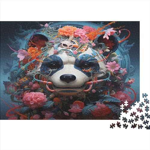 Blumen-Panda 300 Teile Premium-Puzzles Für Erwachsene - Spaß Und Lernspiele - Perfekte AI Animals Puzzle-Geschenke 300pcs (40x28cm) von EKIDAZ