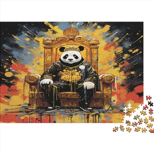 Bossy Panda Puzzle Erwachsenenpuzzle Farbenfrohes AI Animals 300 Teile Puzzle Für Erwachsene Ab 14 Jahren 300pcs (40x28cm) von EKIDAZ