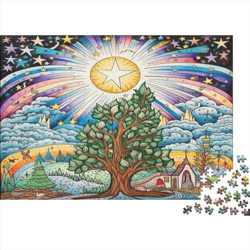 Buntes Cover 300 Teile Jigsaw Puzzles Für Erwachsene Schwieriges Schweres AI Design Jigsaw Puzzle Für Frauen Männer Premium Präzise Interlocking Herausforderndes Spiel Lernspiel 300pcs (40x28cm) von EKIDAZ