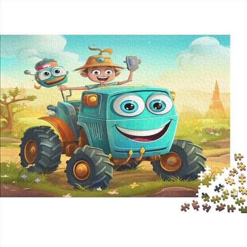 Cartoon Traktor Puzzle Erwachsenenpuzzle Farbenfrohes AI Design 300 Teile Puzzle Für Erwachsene Ab 14 Jahren 300pcs (40x28cm) von EKIDAZ