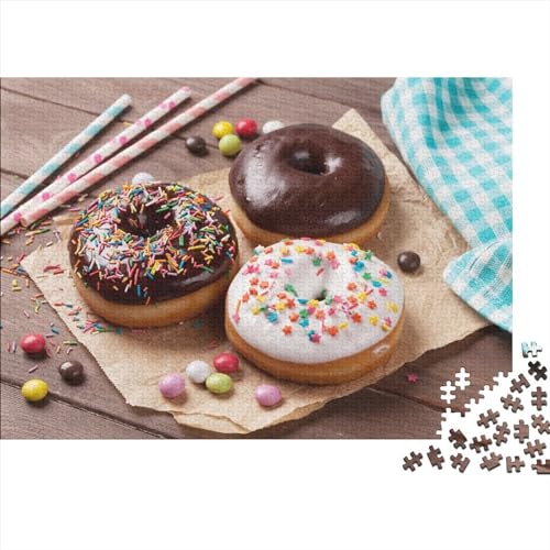 Donuts Dessert 500 Teile Puzzle Lernspiel Spielzeug Puzzles Für Erwachsene Klassische Süßigkeiten Puzzles Puzzles Erwachsene 500pcs (52x38cm) von EKIDAZ