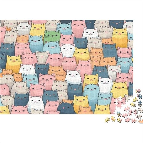 Niedliche Kätzchen 300 Teile Jigsaw Puzzles Für Erwachsene Schwieriges Schweres AI Animals Jigsaw Puzzle Für Frauen Männer Premium Präzise Interlocking Spiel Lernspiel 300pcs (40x28cm) von EKIDAZ