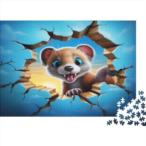 Niedlicher Bär Puzzle Erwachsenenpuzzle Farbenfrohes AI Animals 300 Teile Puzzle Für Erwachsene Ab 14 Jahren 300pcs (40x28cm) von EKIDAZ