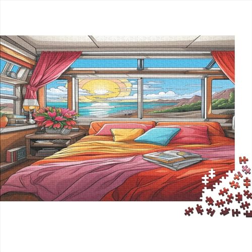 Schlafzimmer 500 Teile Premium-Puzzles Für Erwachsene - Spaß Und Lernspiele - Perfekte AI Design Puzzle-Geschenke 500pcs (52x38cm) von EKIDAZ