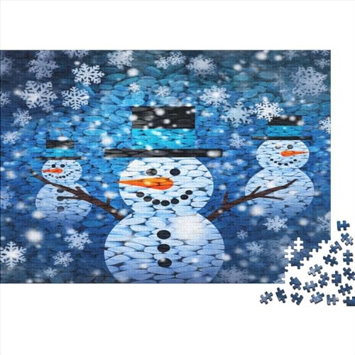 Schneemann Puzzle Erwachsenenpuzzle Farbenfrohes AI Design 1000 Teile Puzzle Für Erwachsene Ab 14 Jahren 1000pcs (75x50cm) von EKIDAZ