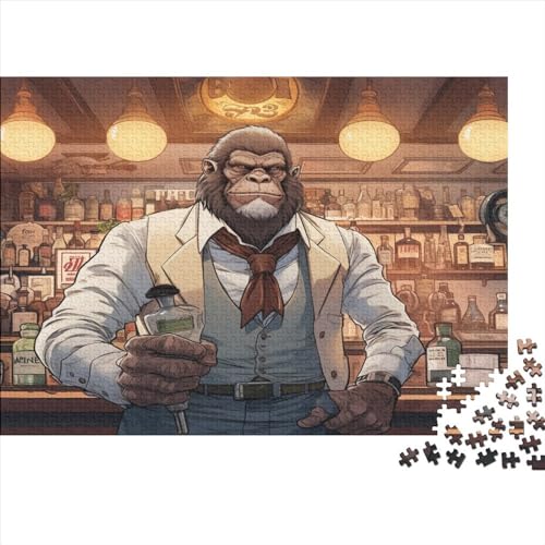 Trinkender Orang-Utan 300 Teile Premium-Puzzles Für Erwachsene - Spaß Und Lernspiele - Perfekte AI Animals Puzzle-Geschenke 300pcs (40x28cm) von EKIDAZ