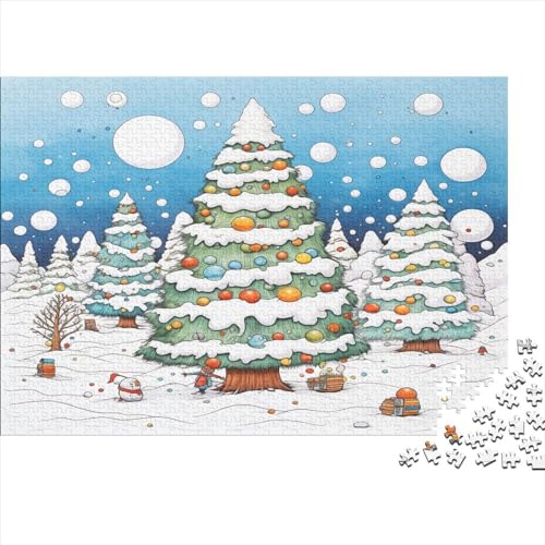 Weihnachtsmann Tree 300 Teile Puzzles Für Erwachsene Teenager Stress Abbauen Familien-Puzzlespiel AI Design Puzzle Lernspiel Spielzeug Geschenk 300pcs (40x28cm) von EKIDAZ