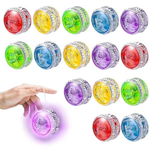 10 Stück LED Licht Jo-Jo, Joo mit Licht für Kinder, Kunststoff Responsive Yoyo, Yoyo mit Licht für Anfänger Kinder, Geschenke für Geschenktütenfüller, Geburtstag, Weihnachten, Kindertag (10) von EKKONG