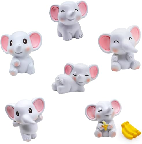 6 Stück Elephant Cake Topper, Elefant Kuchen Deko, Mini Elefant Figuren Deko für Kuchen, Elefanten Thema Party Dekorations für Kinder Mädchen Junge Geburtstag Baby Shower 6 Stück Elephant Cake Topper, Elefant Kuchen Deko, Mini Elefant Figuren Deko für Kuchen, Elefanten Thema Party Dekorations für Kinder Mädchen Junge Geburtstag Baby Shower von EKKONG
