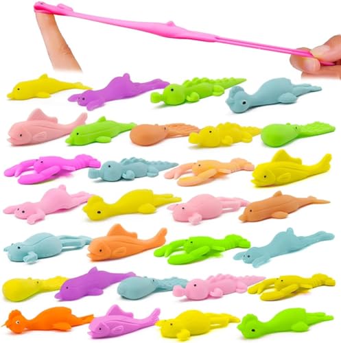 EKKONG 12 Stück Slingshot Finger Toys,Lustige Fliegende Schleuder Spielzeug, Party Spielzeug für Kinder - Zufällige Farbe (Ozean) von EKKONG