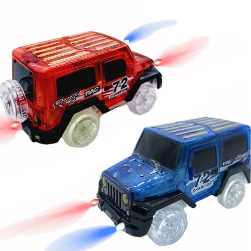 EKKONG 2 Pack Spielzeugauto Set ab 3 Jahren, Tracks Cars, Autorennbahn ab 3 Jahre, Spielzeugauto Set für Kinder, Jungen Mädchen von EKKONG