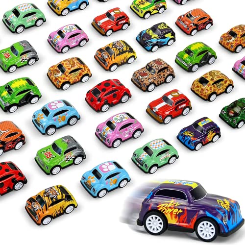 EKKONG Auto Aufziehautos, 16 Stück Legierung Zurückziehen Spielzeugauto Auto Spielzeug Set für Jungen Mädchen Kinder ab 2 3 4 Jahre von EKKONG