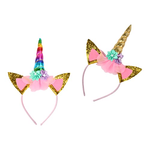EKKONG Einhorn Haarschmuck, Haarreif Party, Haarreif Mädchen, 2 Stück, 2 Farben, Perfekt für Kindergeburtstag, Halloween, Cosplay Kostüme EKKONG Einhorn Haarschmuck, Haarreif Party, Haarreif Mädchen, 2 Stück, 2 Farben, Perfekt für Kindergeburtstag, Halloween, Cosplay Kostüme von EKKONG