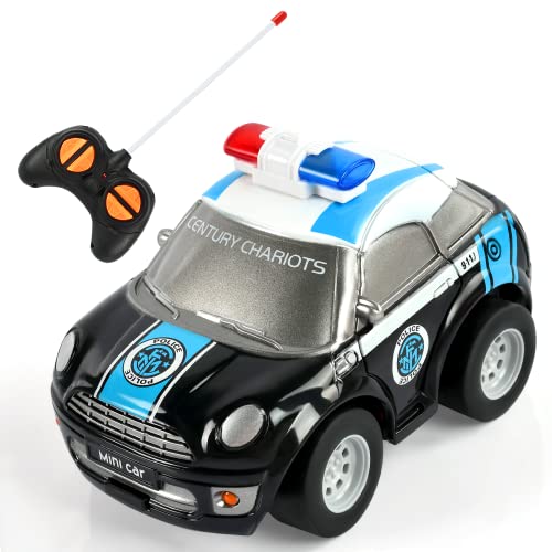 EKKONG Ferngesteuertes Auto, Mini Rc Auto Ferngesteuert Polizeiauto Jungen Mädchen Motorikspielzeug Geburtstagsgeschenk Kinder ab 3 Jahren von EKKONG