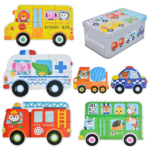 EKKONG Kinderpuzzle, Holzspielzeug für Kinder, Holzpuzzle ab 2 3 4 5 Jahren, Montessori Spielzeug für Weihnachten, Geburtstag, Kinderstag (6 Stück) von EKKONG