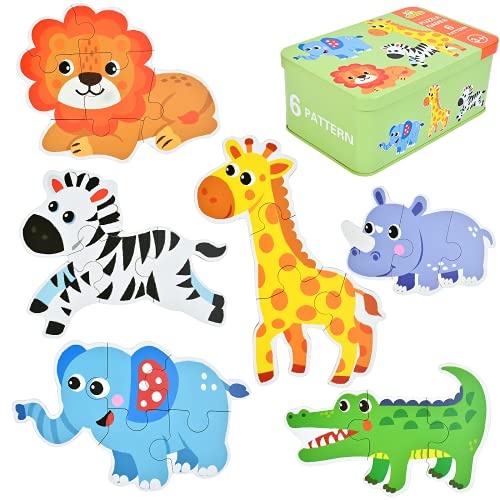 EKKONG Kinderpuzzle, Holzspielzeug für Kinder, Holzpuzzle ab 2 3 4 5 Jahren, Montessori Spielzeug für Weihnachten, Geburtstag, Kinderstag (6 Stück) von EKKONG