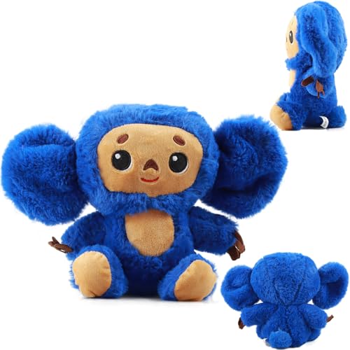EKKONG Monkey Plüsch, Cheburashka AFFE Spielzeug, 25cm Cheburashka Plüschtier, Lustiger Plüschtier AFFE Spielzeug für Kinder, Warmes Begleitergeschenk für Kinder (Blau) von EKKONG