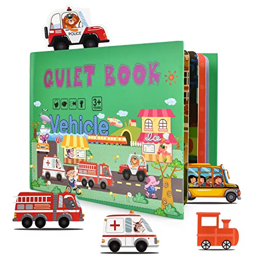 EKKONG Montessori Quiet Book,Montessori Busy Book Puzzle Buch Paste Buch Passendes Lernspielzeug Babyspielzeug Frühe Entwicklung Spielzeugbuch für Kinder Entwickeln Lernfähigkeiten (Transport) von EKKONG
