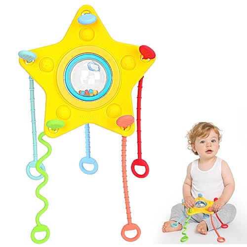 EKKONG Montessori Spielzeug, Sensorik Spielzeug, Silikon Zugschnur Lernspielzeug Montessori Feinmotorik Aktivitäts Stern Spielzeug Geschenk von EKKONG