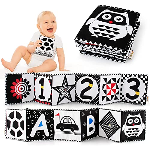 EKKONG Stoffbuch Baby, Kontrastbuch Schwarz Weiß Buch Stoffbuch Soft Bilderbuch Alphanumerische Grafiken Stoffbücher für Babys Kleinkinder ab 0+ Monaten Frühe Lernspielzeug Kinderwagen Spielzeug EKKONG Stoffbuch Baby, Kontrastbuch Schwarz Weiß Buch Stoffbuch Soft Bilderbuch Alphanumerische Grafiken Stoffbücher für Babys Kleinkinder ab 0+ Monaten Frühe Lernspielzeug Kinderwagen Spielzeug von EKKONG