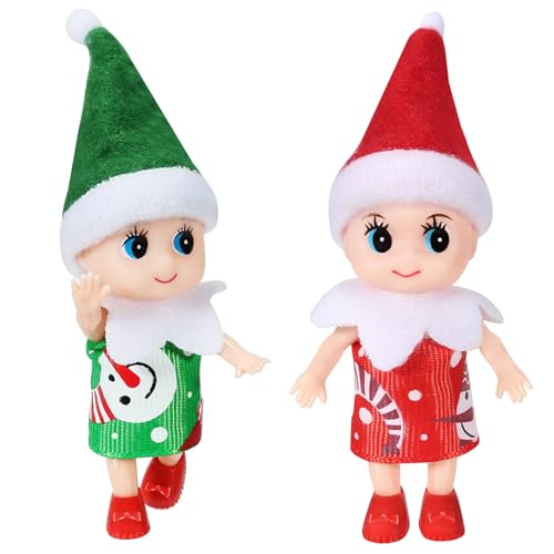 EKKONG Weihnachtself 2-Teilige Weihnachtselfen Wichtelpuppe Mini Figuren Weihnachten Elfen Puppe Weihnachtswichtel Figuren für Jungen Mädchen Weihnachtsspielzeug Dekorationen EKKONG Weihnachtself 2-Teilige Weihnachtselfen Wichtelpuppe Mini Figuren Weihnachten Elfen Puppe Weihnachtswichtel Figuren für Jungen Mädchen Weihnachtsspielzeug Dekorationen von EKKONG