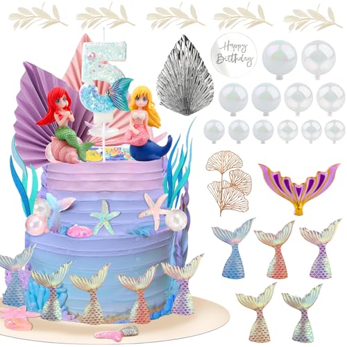 Meerjungfrau Tortendekoration, Ball meerjungfrau Cake Topper, Meerjungfrau unter dem Meer Tortenaufsatz, Torte Topper Geburtstag für Meerjungfrau (5) von EKKONG